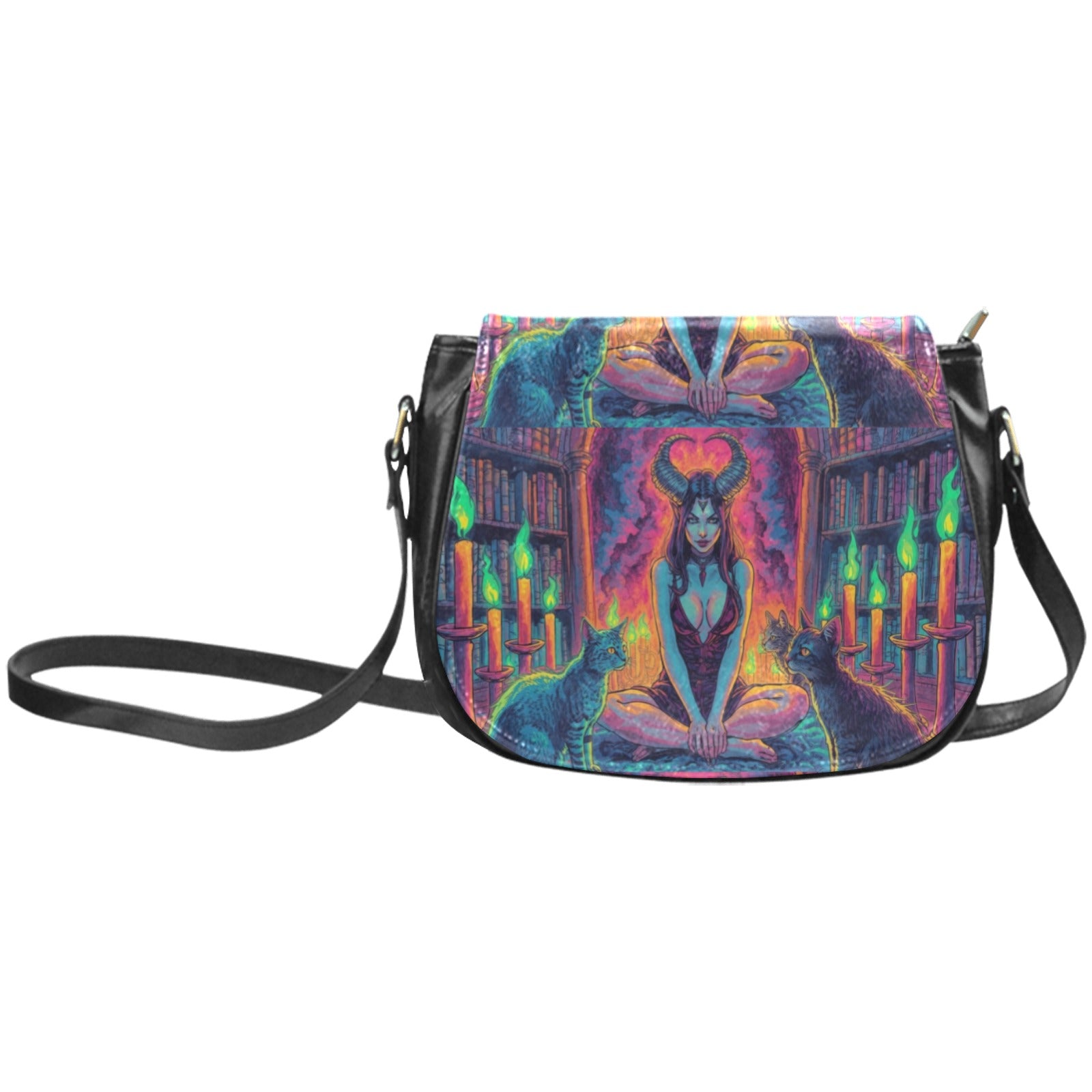 Firey Drsgon Gothic Women's Fashion Classic Saddle Bag Purse 4