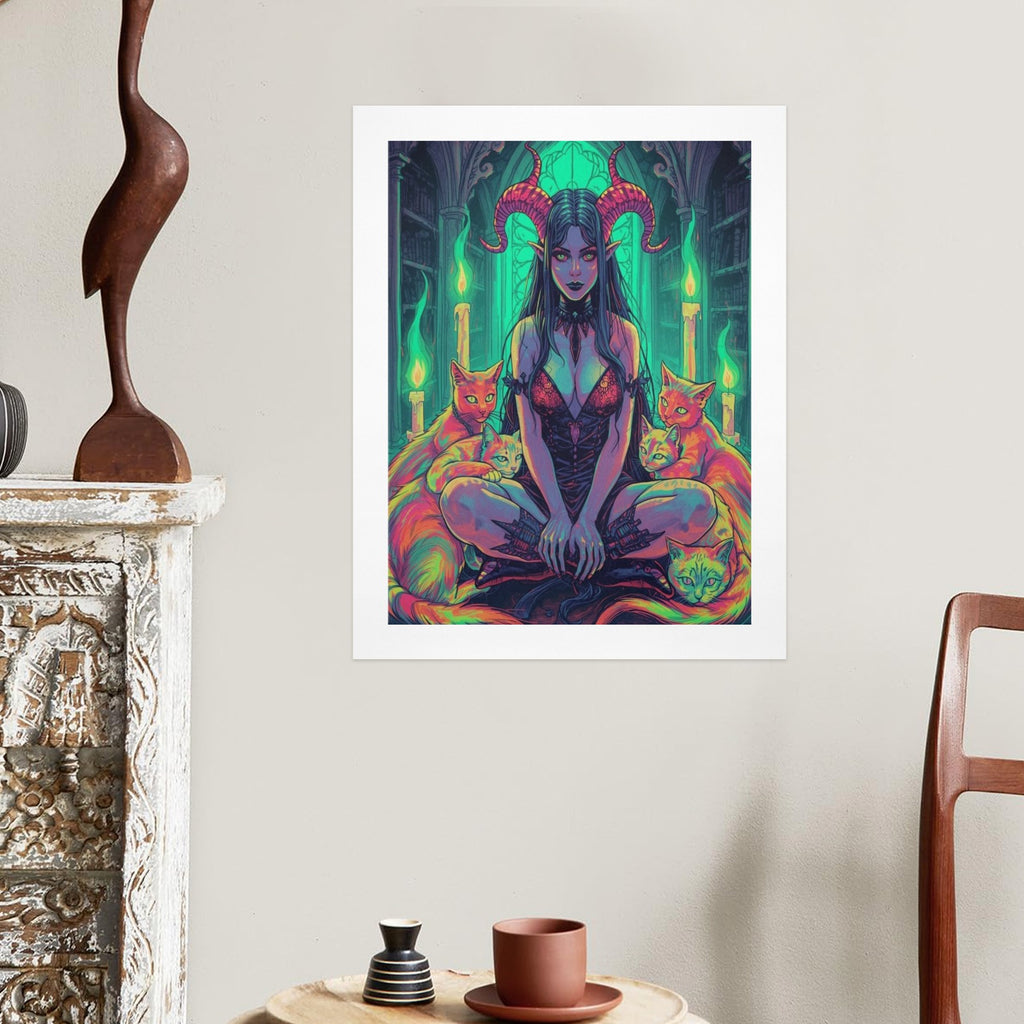 Dark Fantasy Witch Library Art Print 9