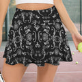 Women's Gothic Pentagram and skeleton Mermaid Pleated skort