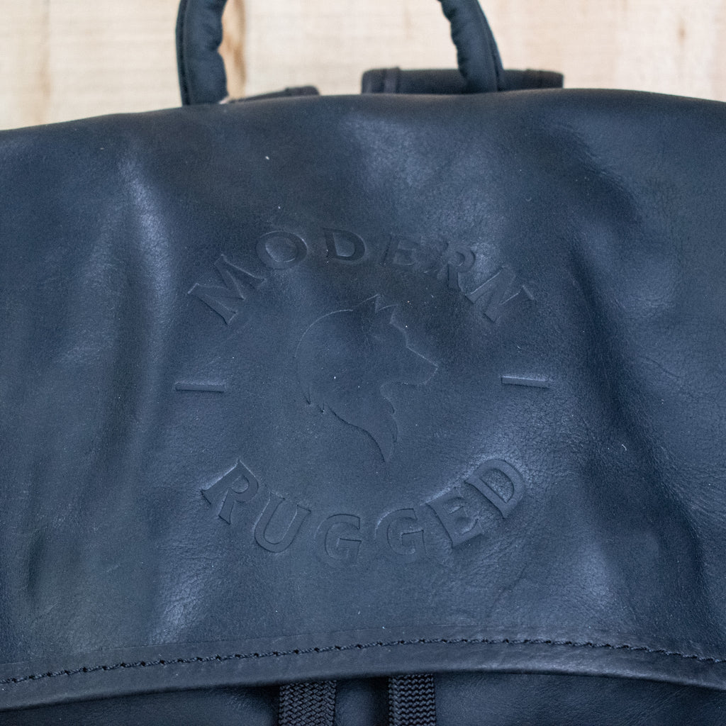 Leather Hide Backpack - Black - Night Bloom Digital Empire Studios
