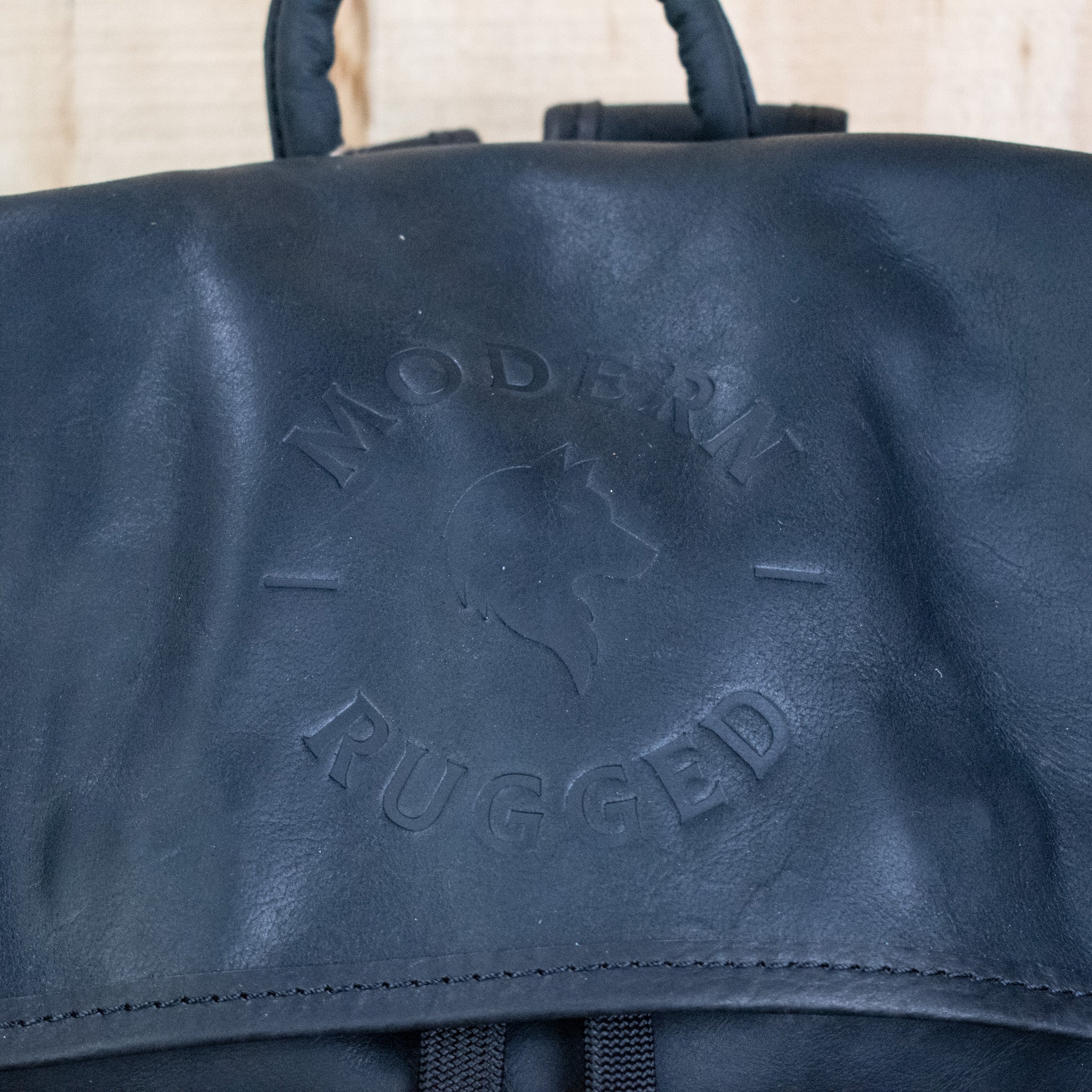 Leather Hide Backpack - Black - Night Bloom Digital Empire Studios