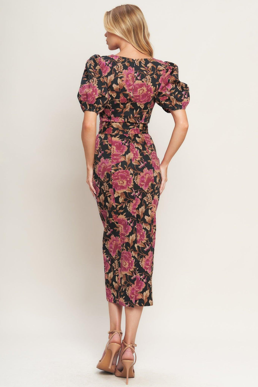 GOTHIC ROSE WOVEN MIDI DRESS - Night Bloom Digital Empire Studios