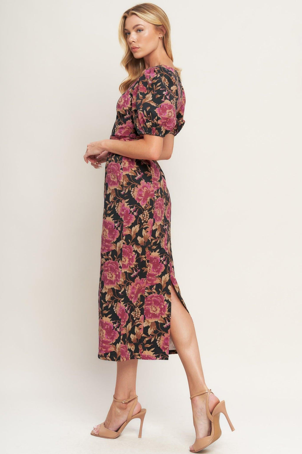 GOTHIC ROSE WOVEN MIDI DRESS - Night Bloom Digital Empire Studios