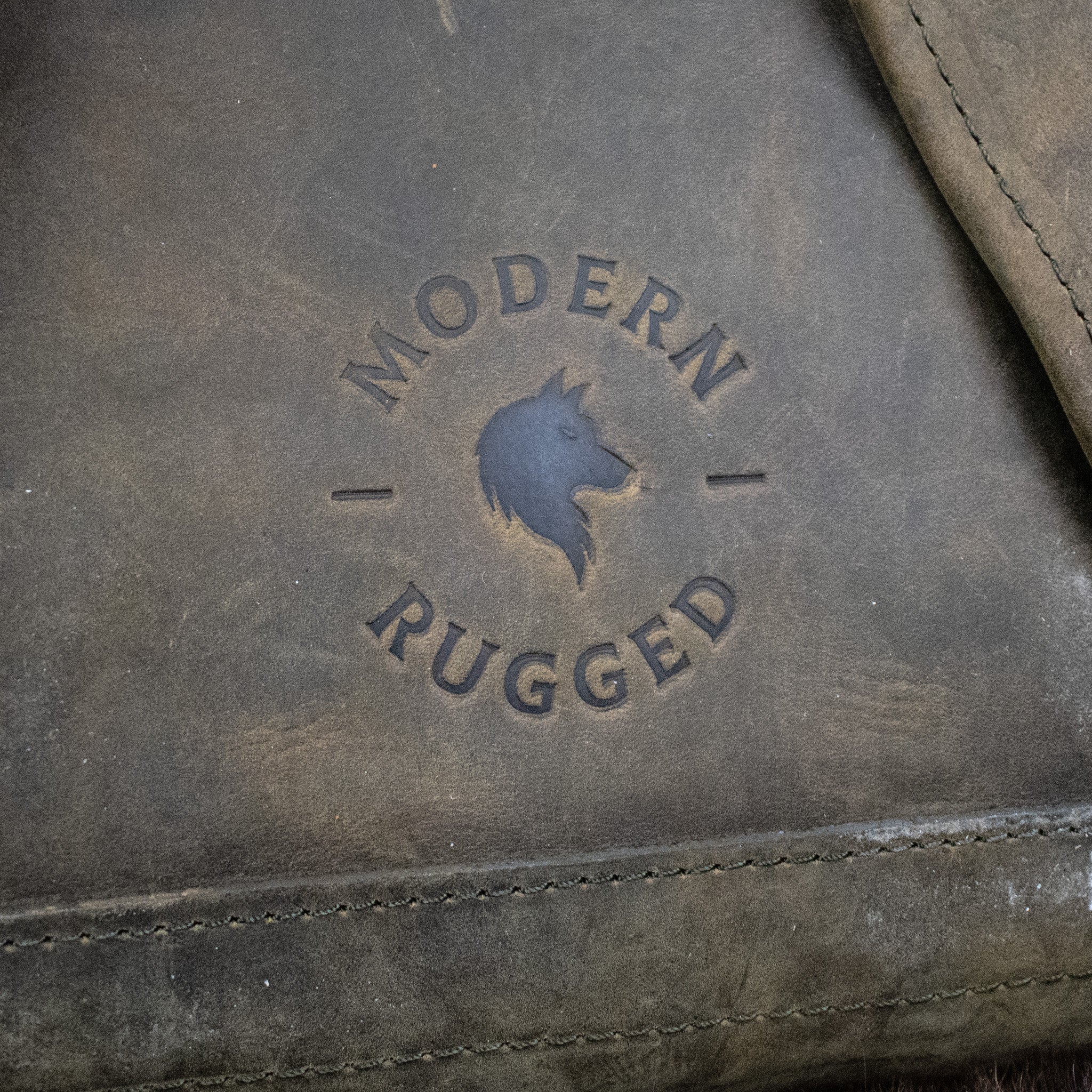 Leather Hide Backpack - Olive (Weathered) - Night Bloom Digital Empire Studios