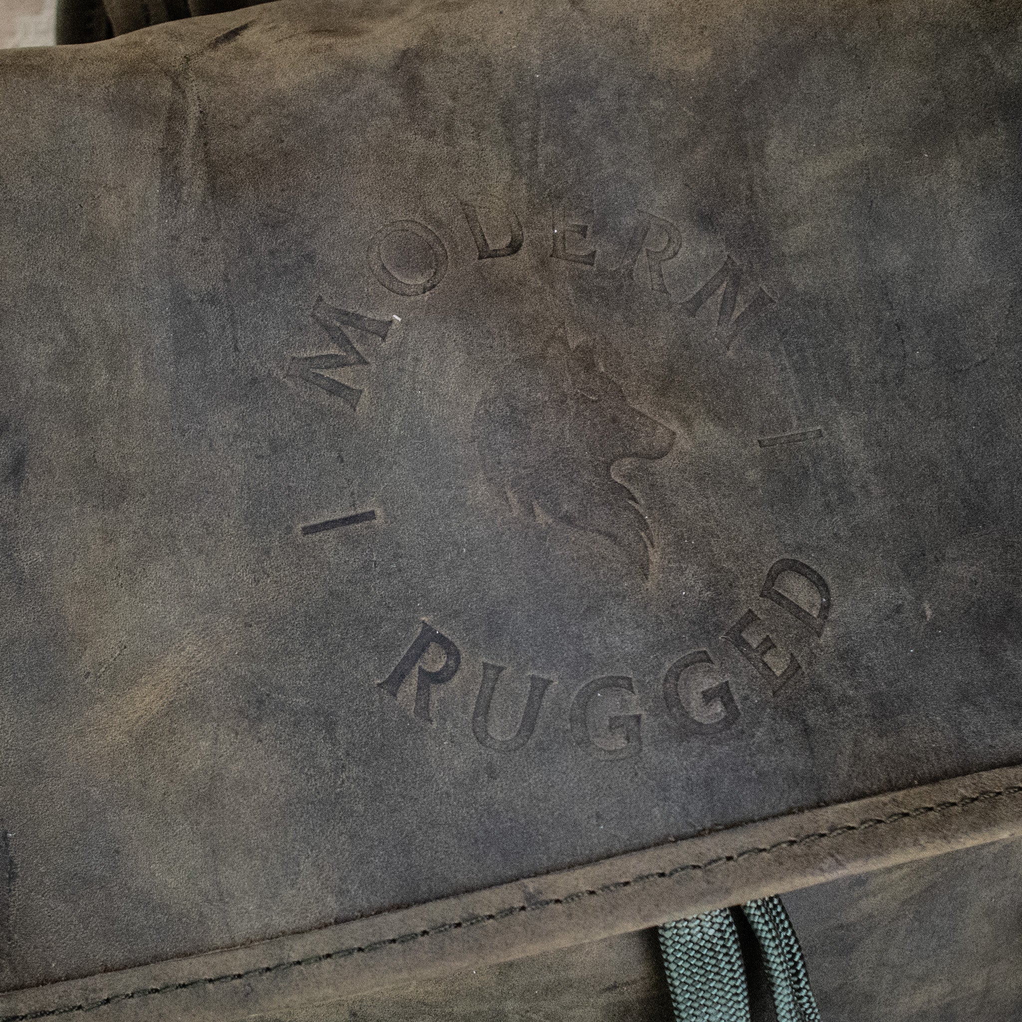 Leather Hide Backpack - Olive (Weathered) - Night Bloom Digital Empire Studios