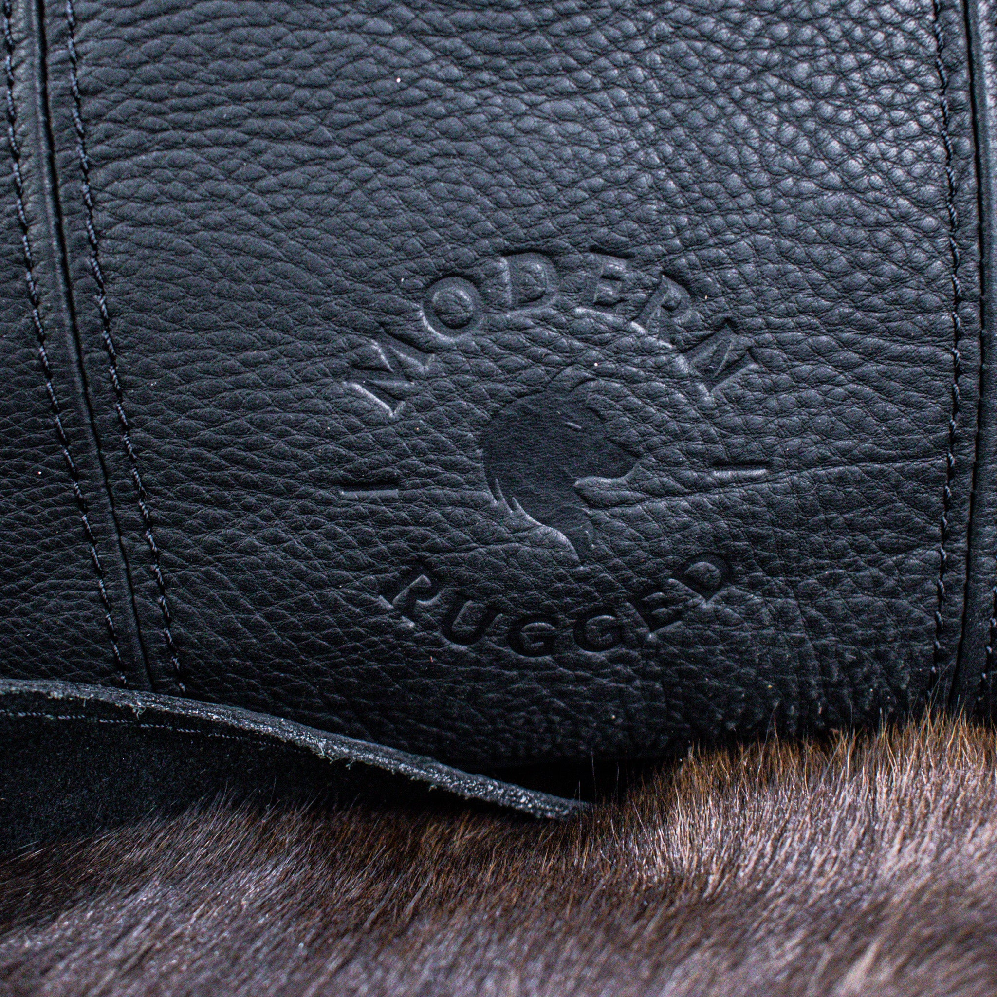 Leather Hide Laptop Bag - Black (Buckles) - Night Bloom Digital Empire Studios