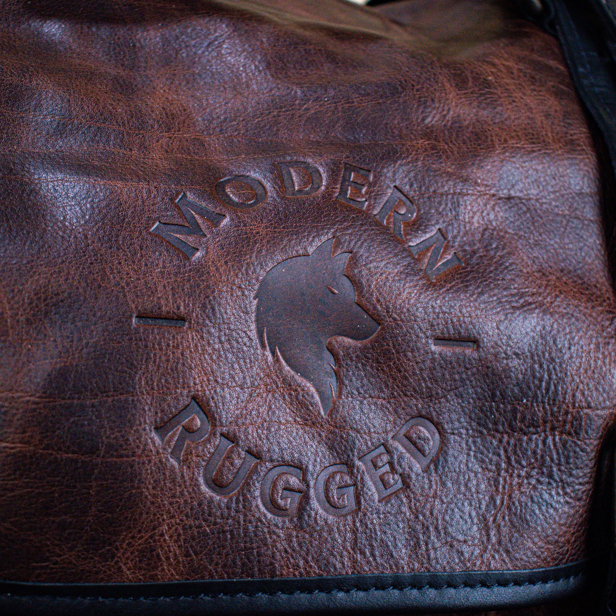 Leather Hide Laptop Bag - Rustic Merlot and Black (Buckles) - Night Bloom Digital Empire Studios