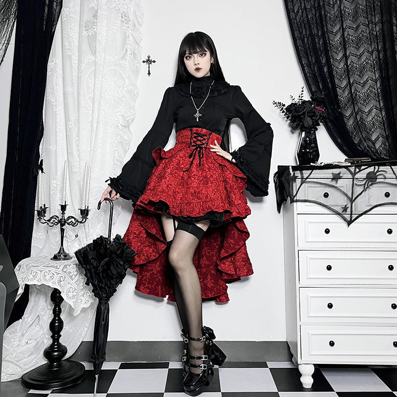 Alt Goth Fairy core Grunge Lolita Skirt Women Dark Gothic - Night Bloom Digital Empire Studios