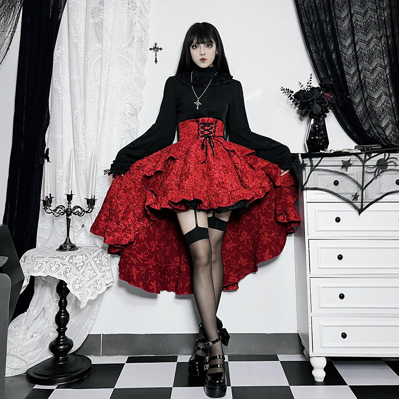 Alt Goth Fairy core Grunge Lolita Skirt Women Dark Gothic - Night Bloom Digital Empire Studios