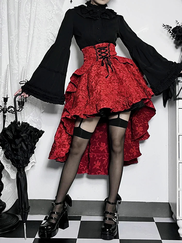 Alt Goth Fairy core Grunge Lolita Skirt Women Dark Gothic - Night Bloom Digital Empire Studios