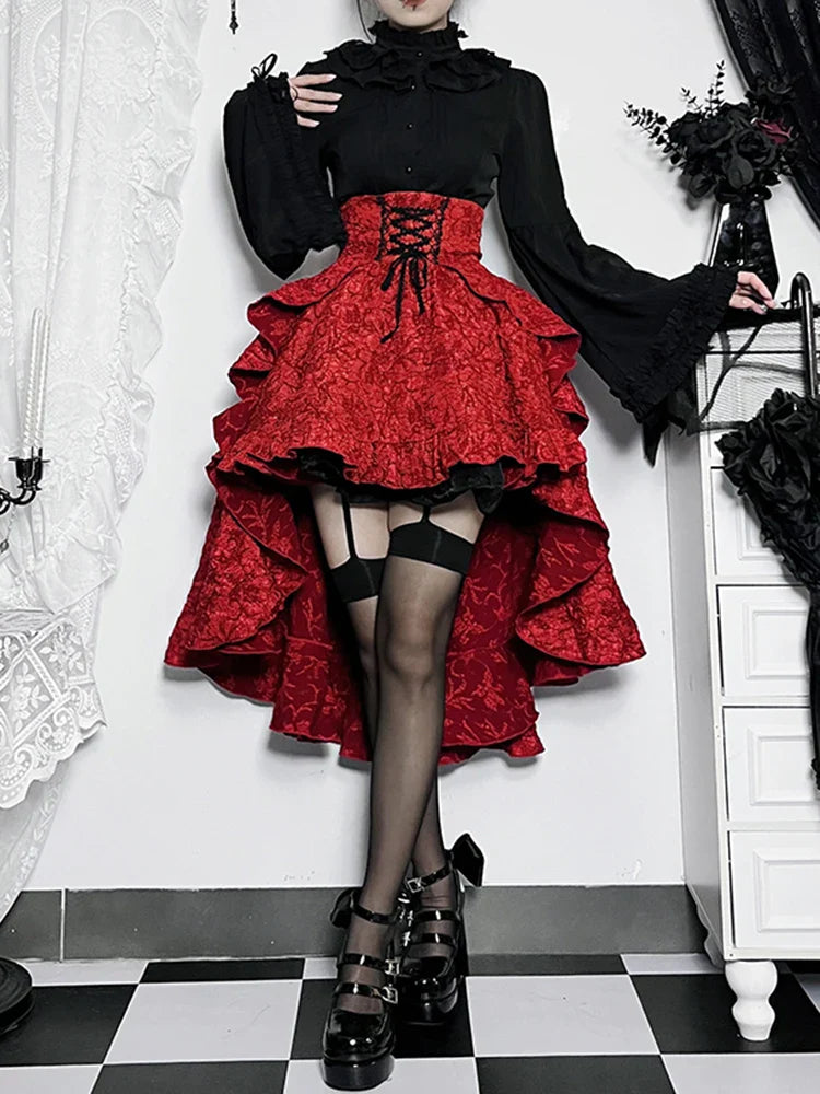 Alt Goth Fairy core Grunge Lolita Skirt Women Dark Gothic - Night Bloom Digital Empire Studios