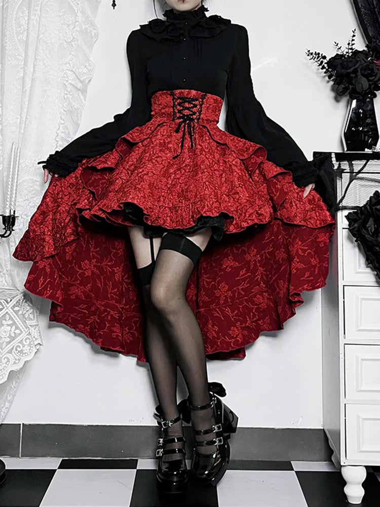 Alt Goth Fairy core Grunge Lolita Skirt Women Dark Gothic - Night Bloom Digital Empire Studios