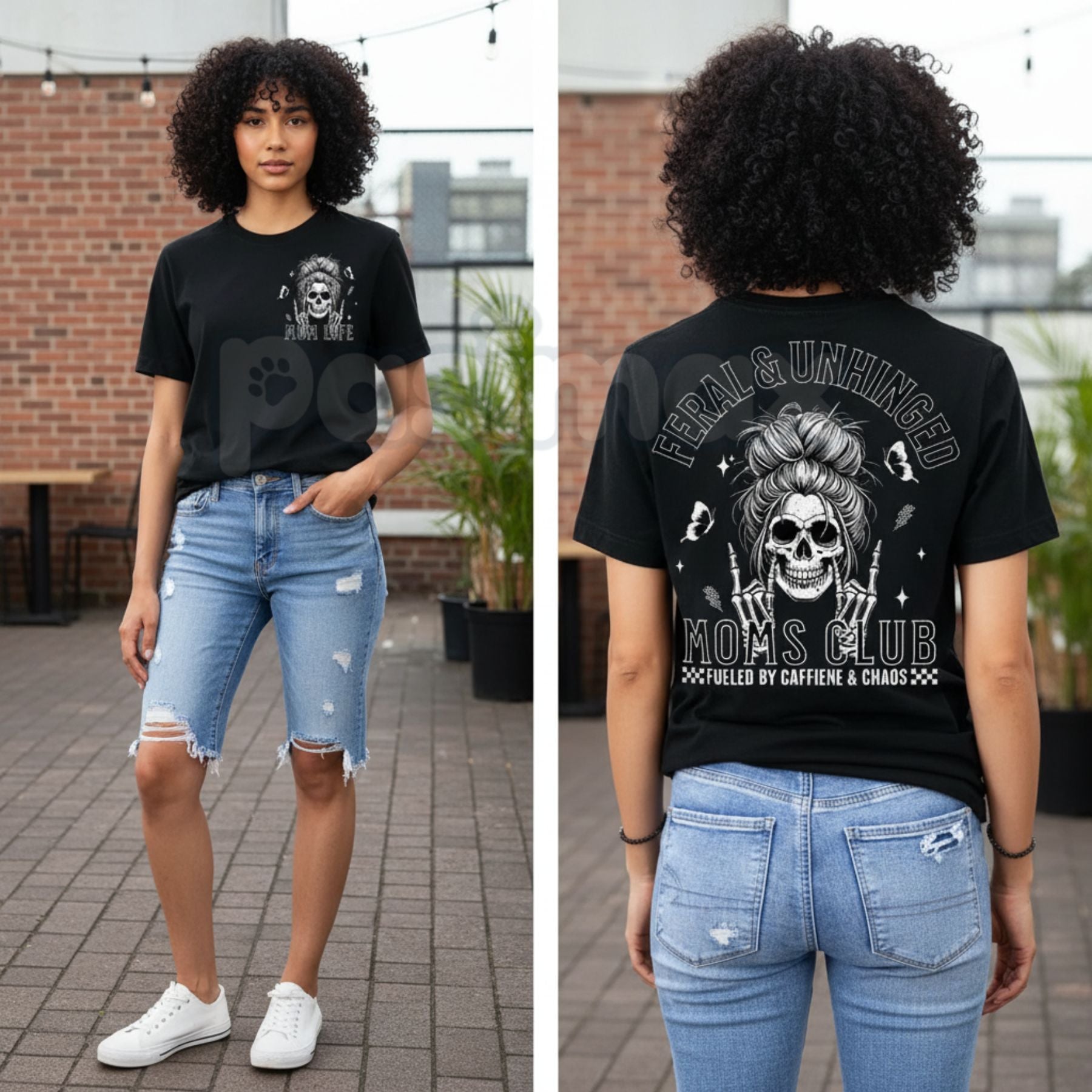 Vintage Skeleton Coffee Mom T-Shirt - Feral and Unhinged Moms Club Grunge Tee, Premium 100% Cotton Gothic Motherhood Shirt, Retro Spooky Aesthetic Mom Gift, Coffee-Obsessed Skeleton Graphic Top, Comfortable Lived-In Mama Streetwear - Night Bloom Digital Empire Studios