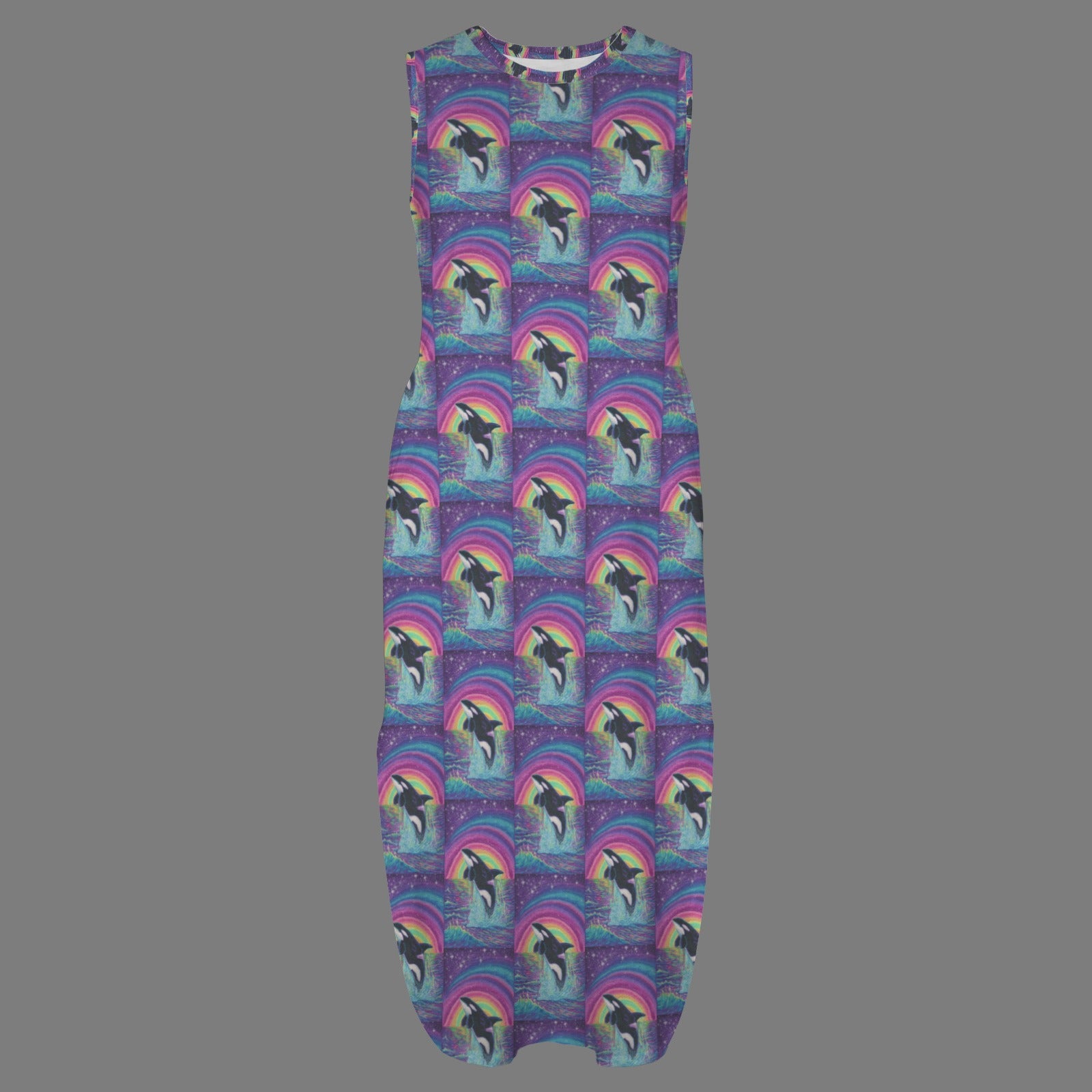 round neck gothic goddess maxi dress 6