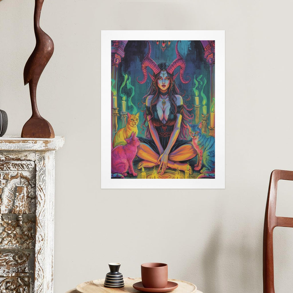 Dark Fantasy Witch Library Art Print 1 7