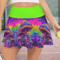 Trippy Cute Pleated Mushroom Mini Skort Skirt