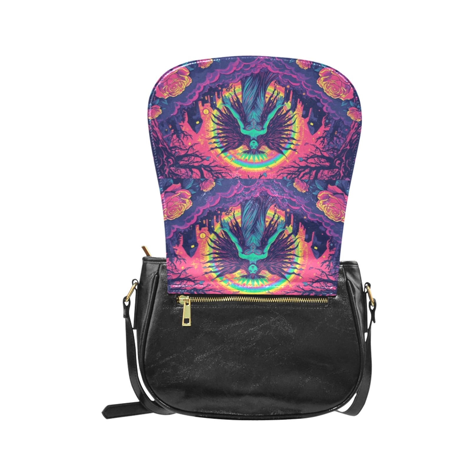 Firey Drsgon Gothic Women's Fashion Classic Saddle Bag Purse 2