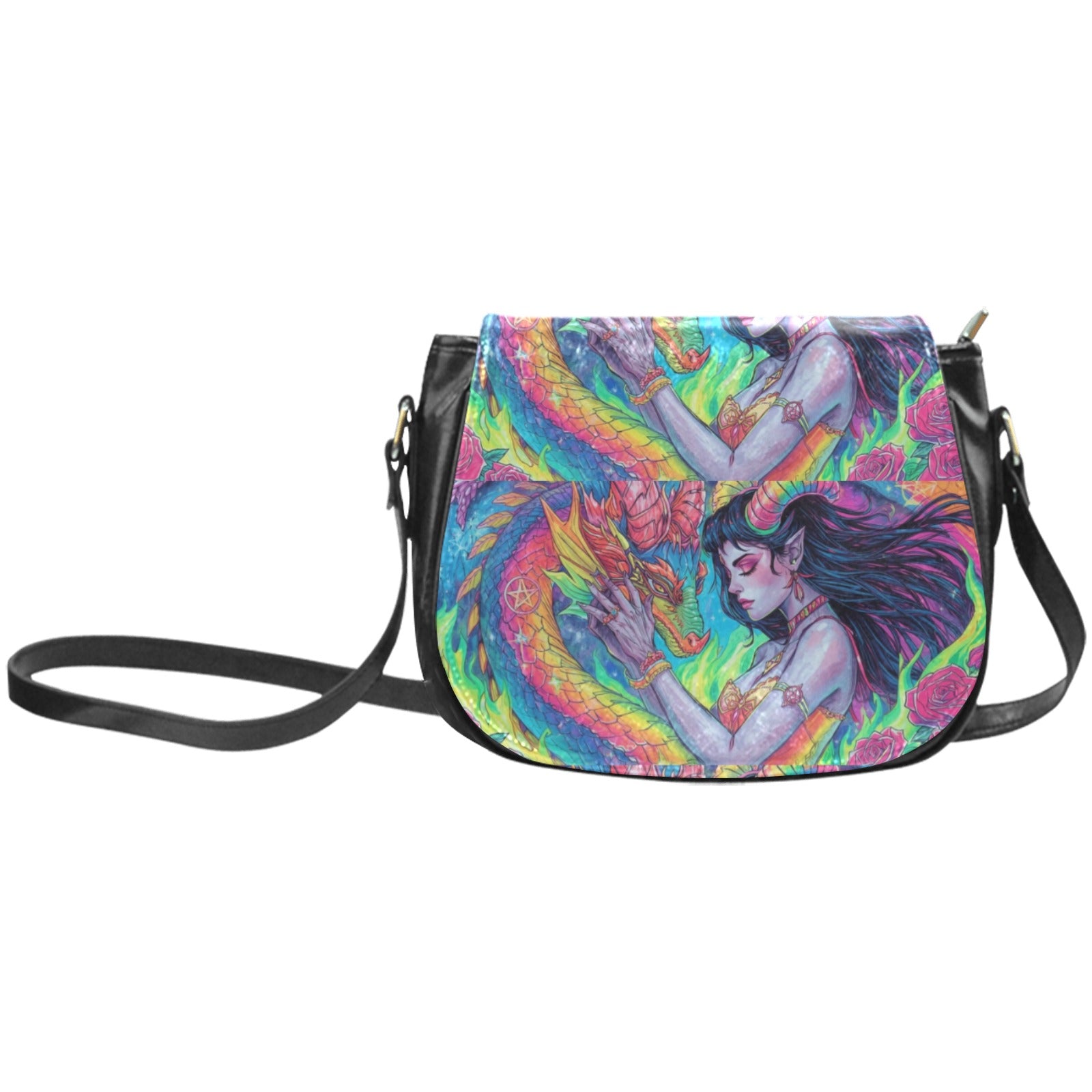 Firey Drsgon Gothic Women's Fashion Classic Saddle Bag