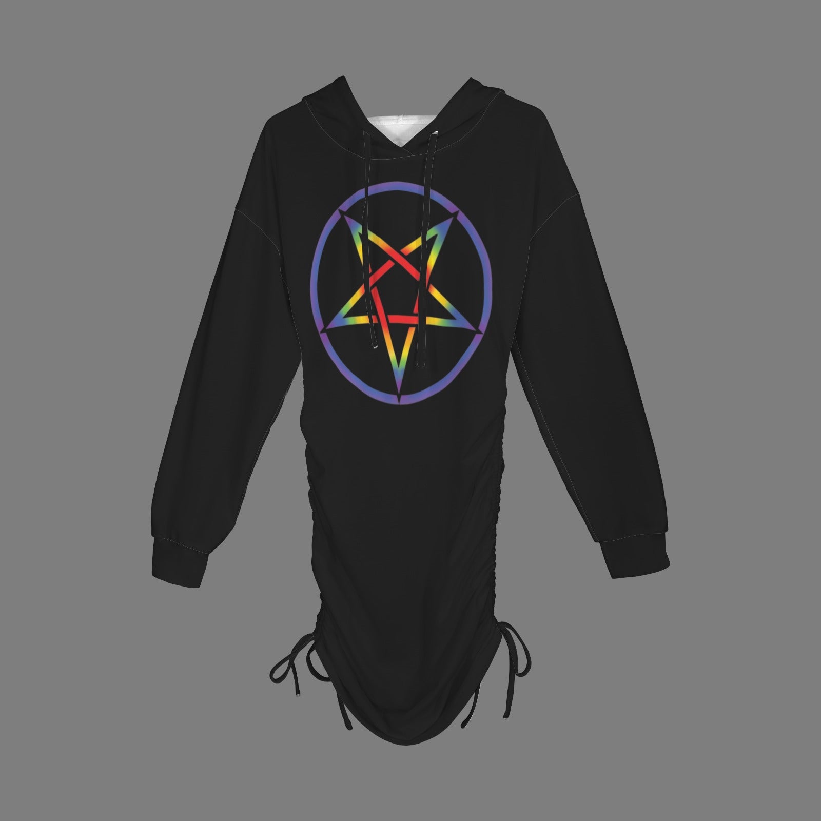 Rainbow pentagram Goddess Gothic Style Hoodie Dress