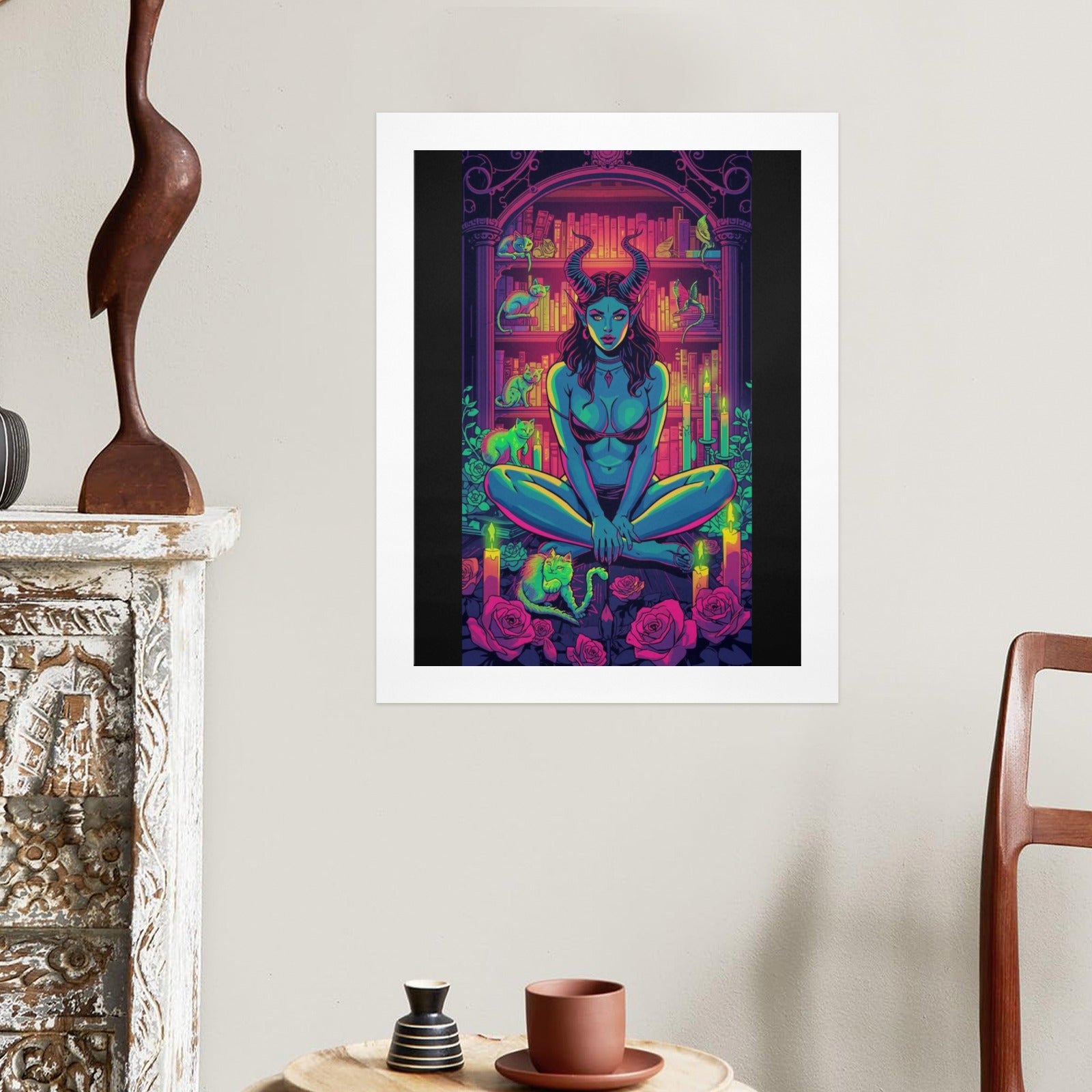 Gothic Witch Succubus Library Print