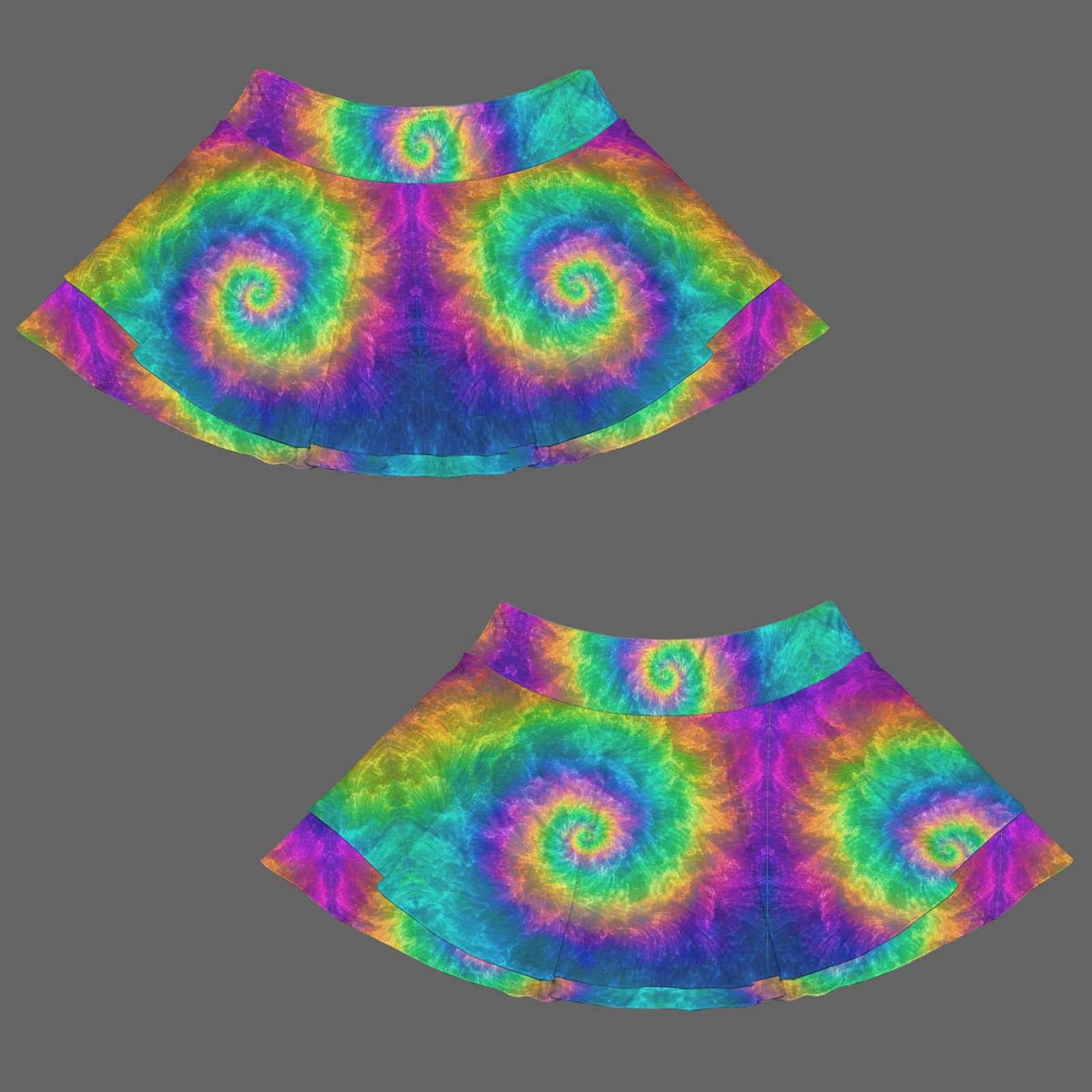 Trippy Gothic Tie-Dye Hippy Style Fashion Sports Skort