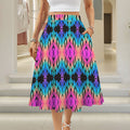 Trippy Gothic Flame Print Cotton Maxi Skirt