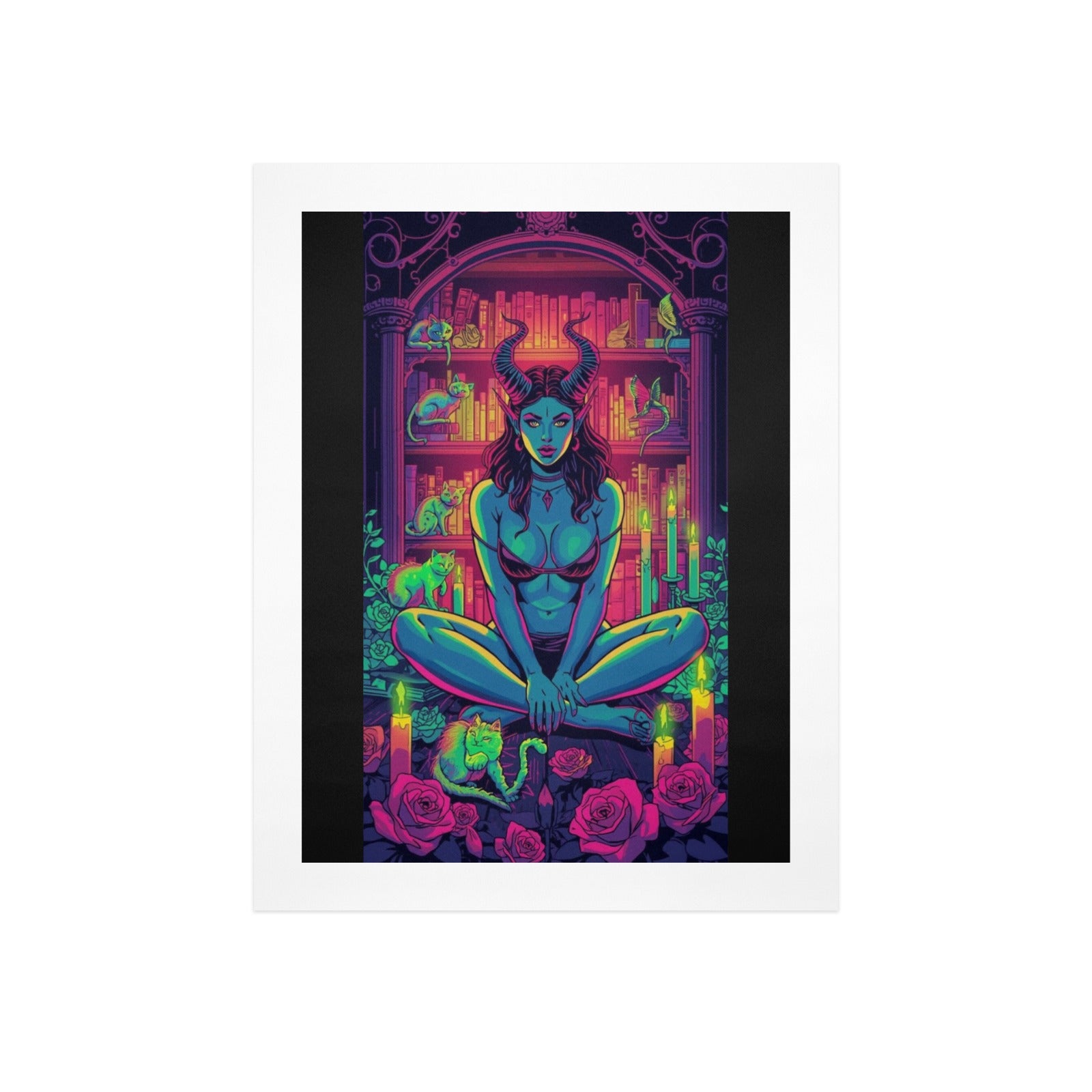 Gothic Witch Succubus Library Print
