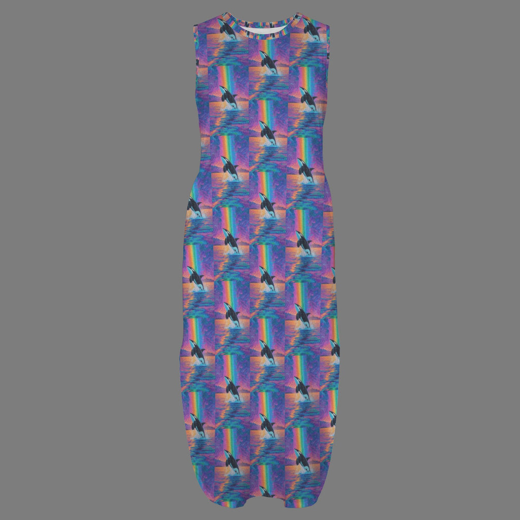 round neck gothic goddess maxi dress 8