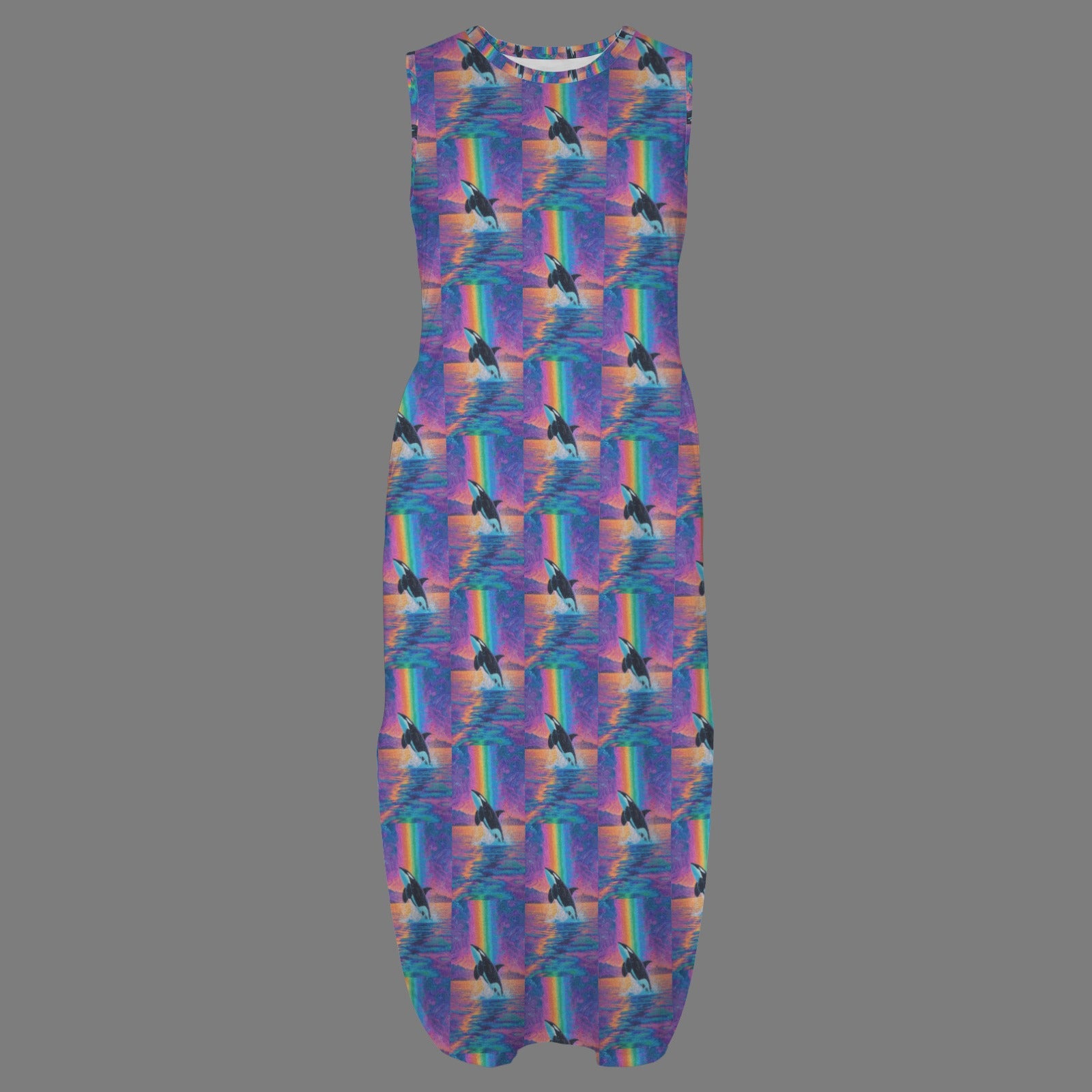 round neck gothic goddess maxi dress 8
