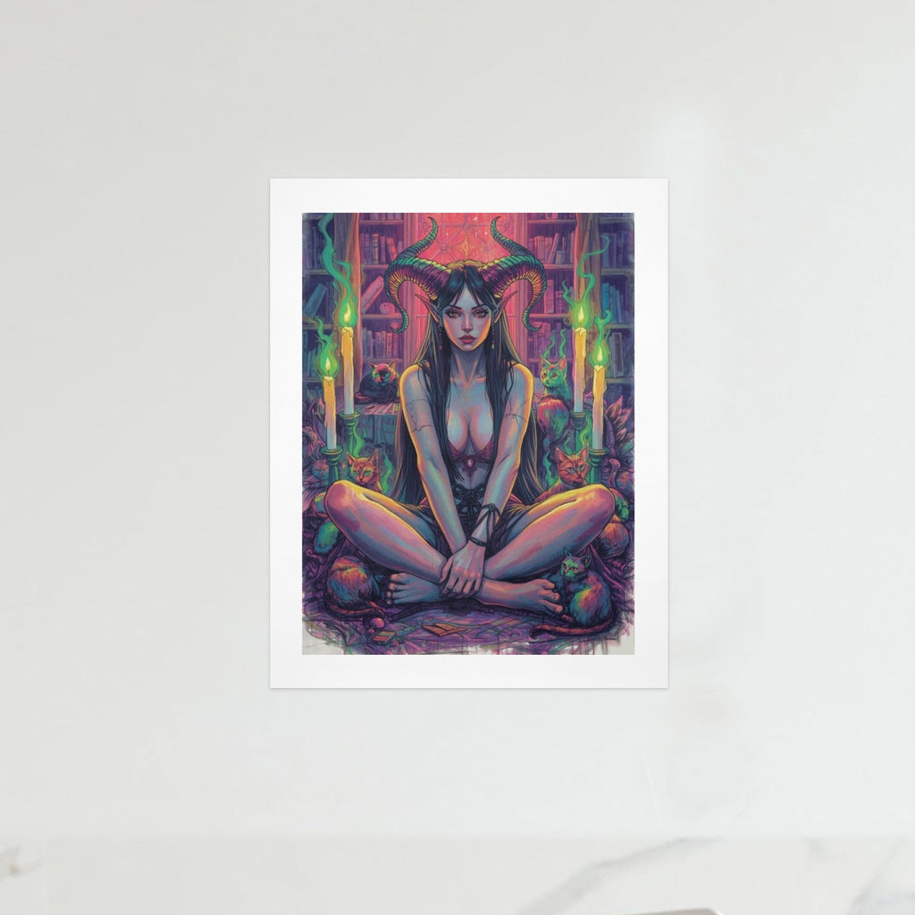 Dark Fantasy Witch Library Art Print 4