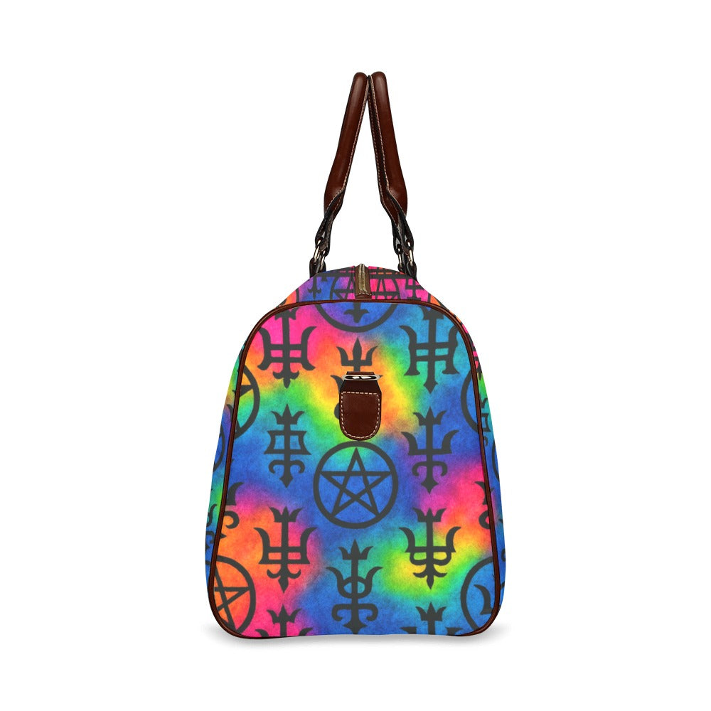 Rainbow Witches Sigil and Rune Gothic Women's Fashion Waterproof Travel Bag Large