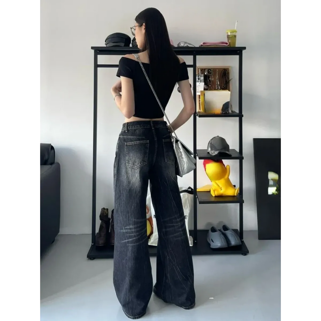 Baggy Y2K Jeans – Grunge Gothic High Street Denim - Night Bloom Digital Empire Studios
