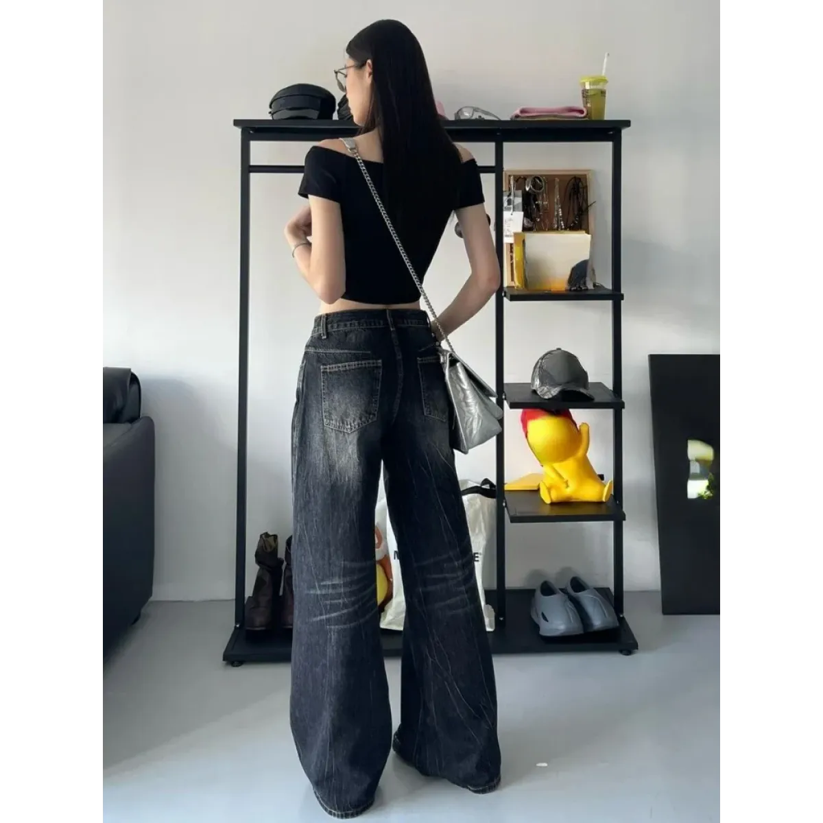 Baggy Y2K Jeans – Grunge Gothic High Street Denim - Night Bloom Digital Empire Studios