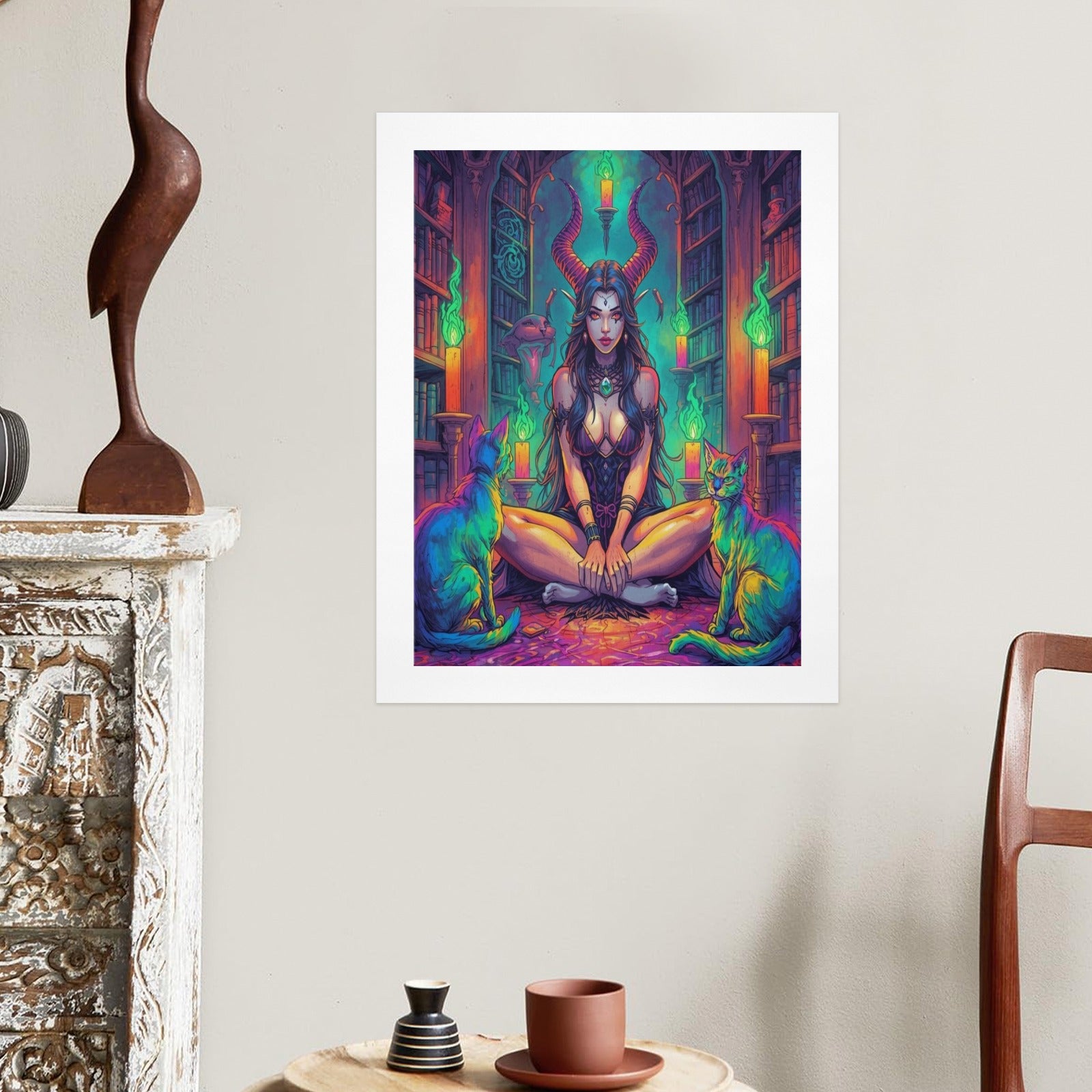 Dark Fantasy Witch Library Art Print 5