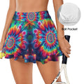 Trippy Gothic Tie-Dye Hippy Style Fashion Sports Skort 4