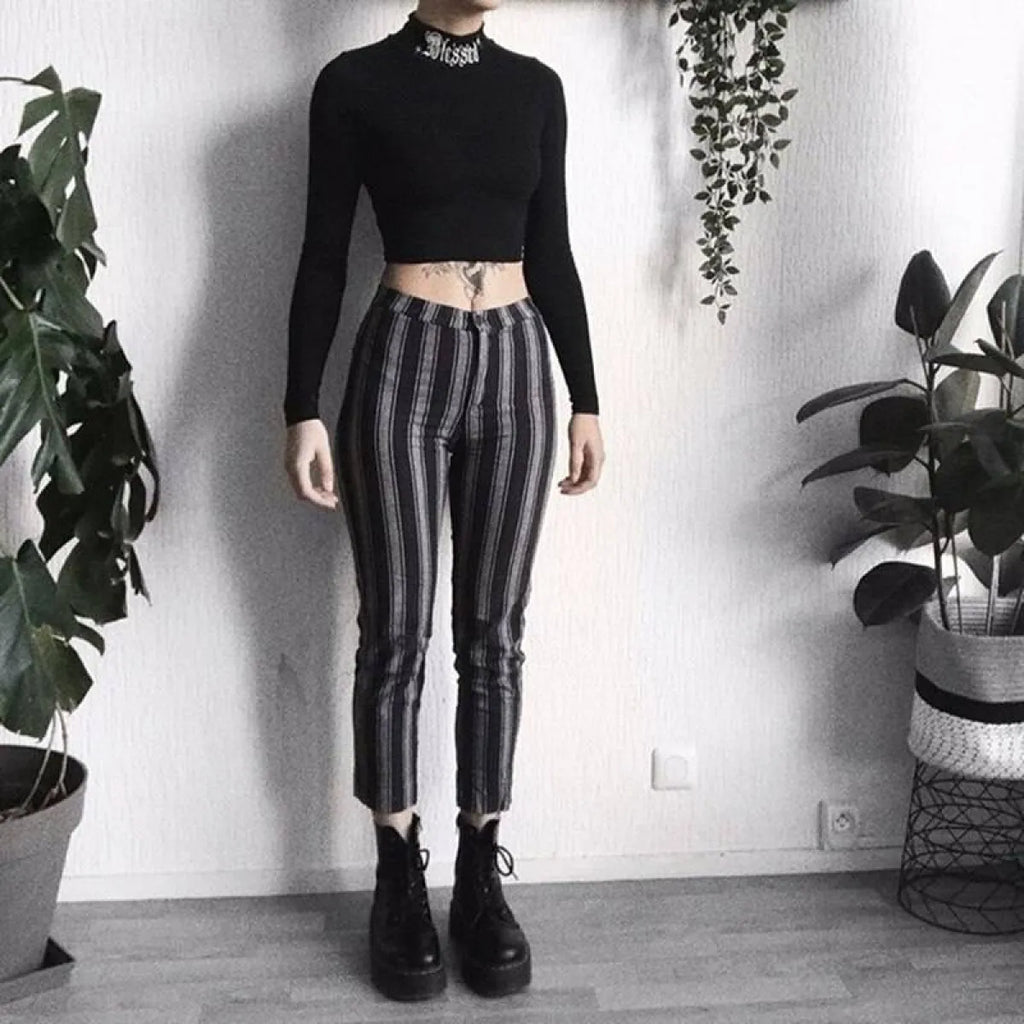 "Blessed" Goth Crop Top - Night Bloom Digital Empire Studios