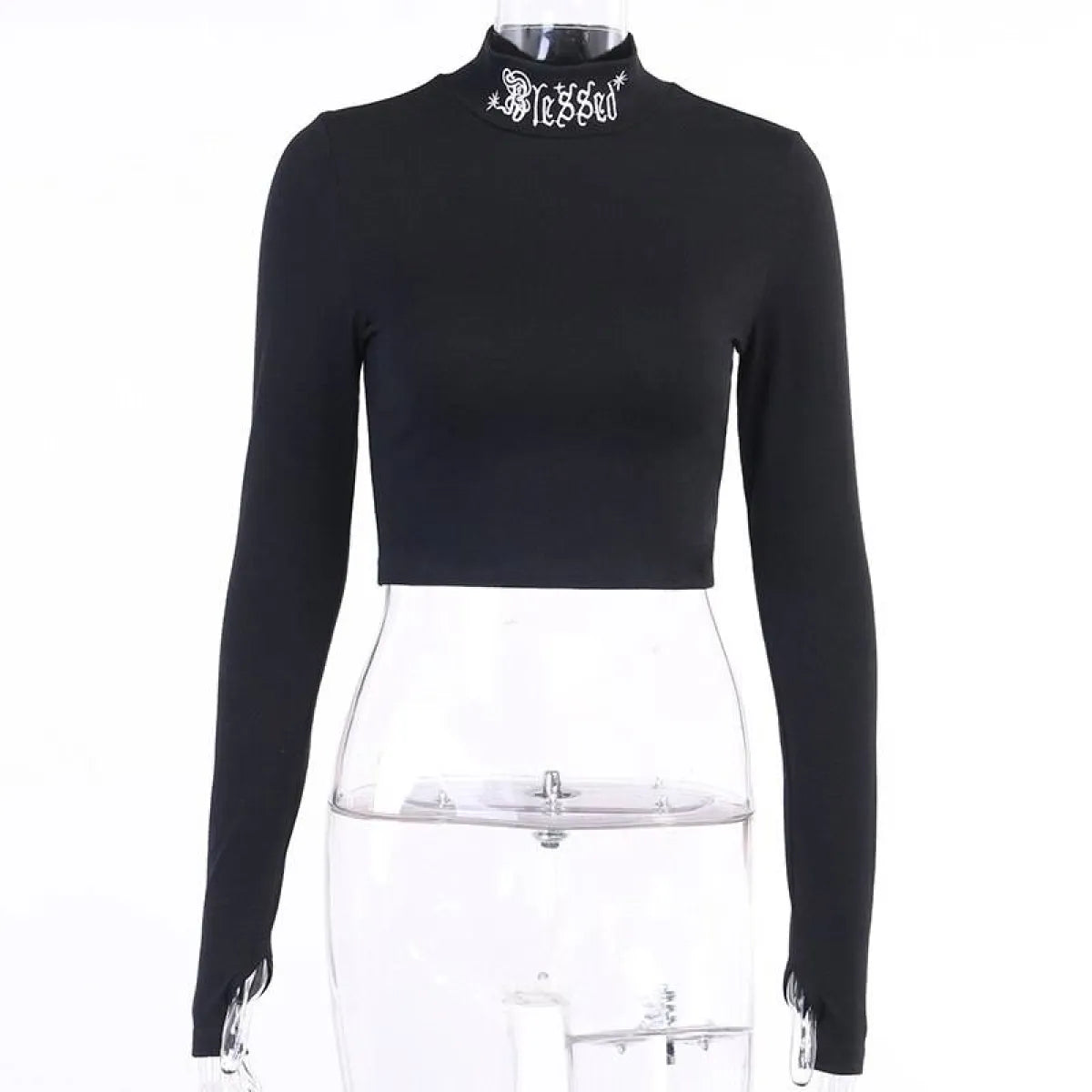"Blessed" Goth Crop Top - Night Bloom Digital Empire Studios