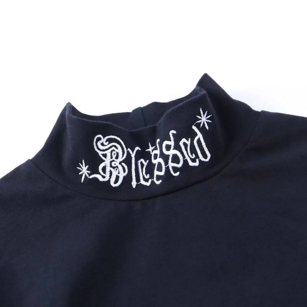 "Blessed" Goth Crop Top - Night Bloom Digital Empire Studios