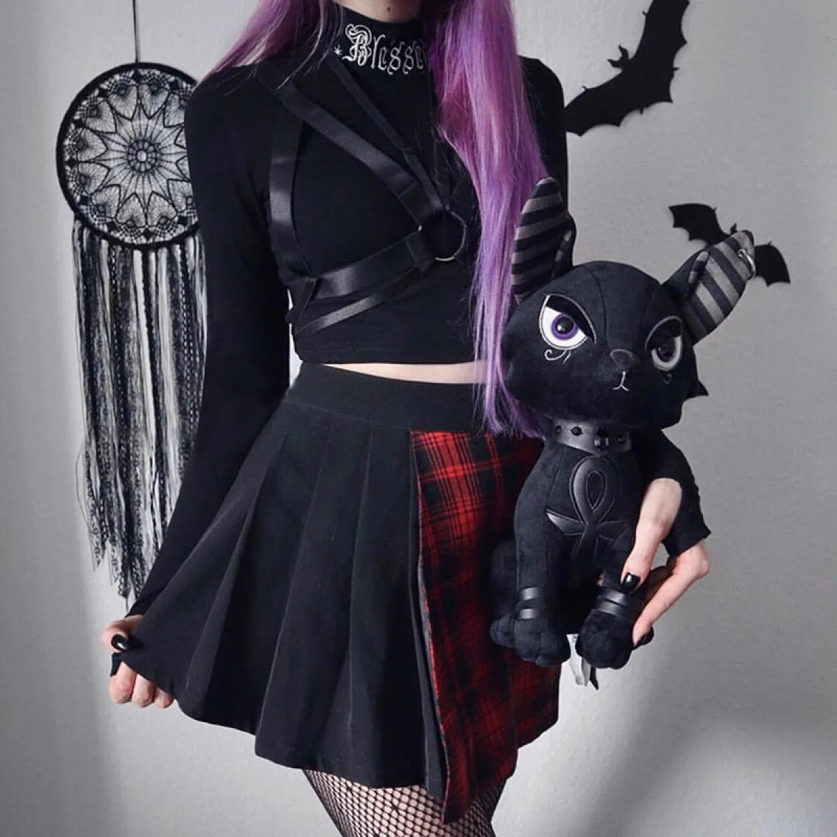 "Blessed" Goth Crop Top - Night Bloom Digital Empire Studios