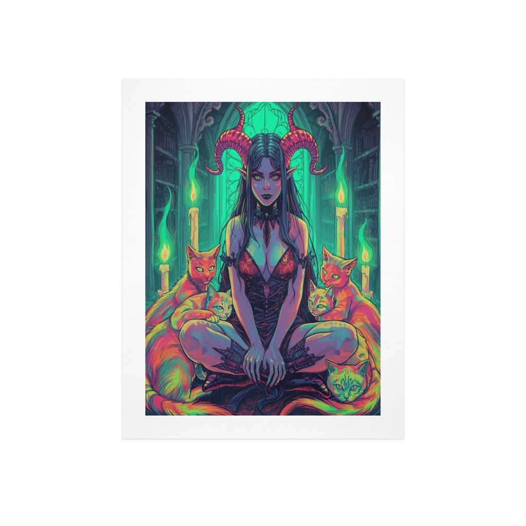 Dark Fantasy Witch Library Art Print 9
