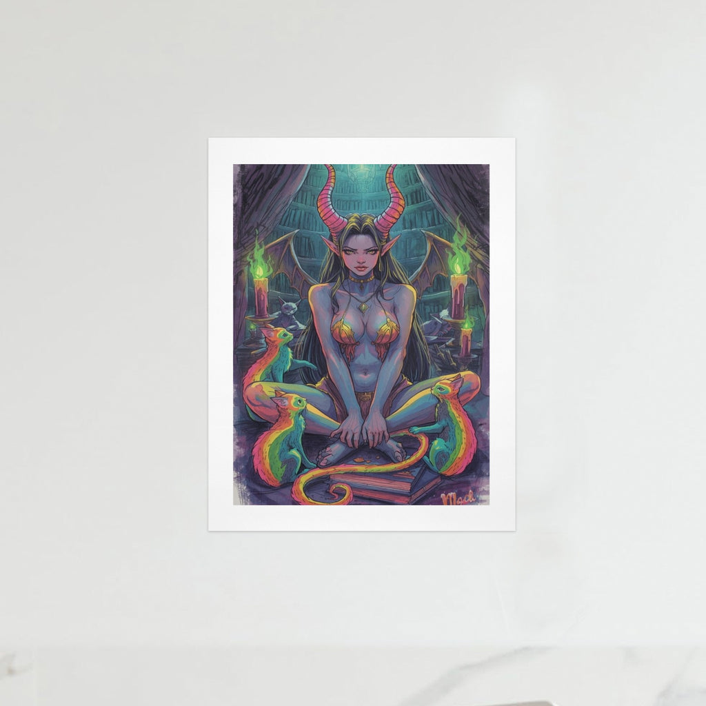Dark Fantasy Witch Library Art Print 11