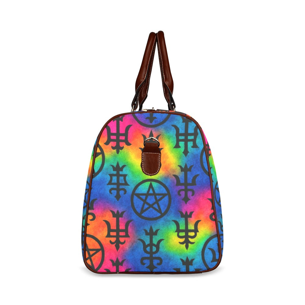 Rainbow Witches Sigil and Rune Gothic Women's Fashion Waterproof Travel Bag Large