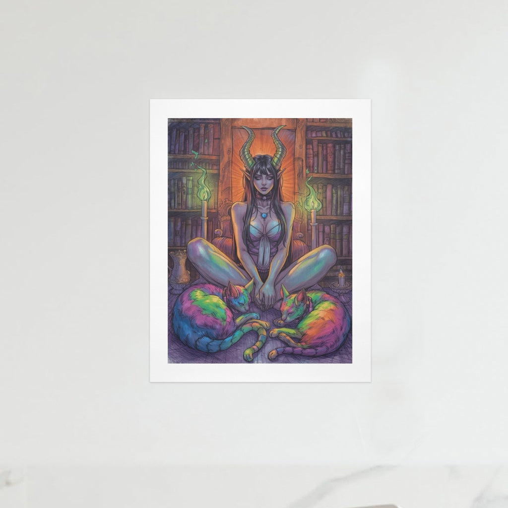 Dark Fantasy Witch Library Art Print 3