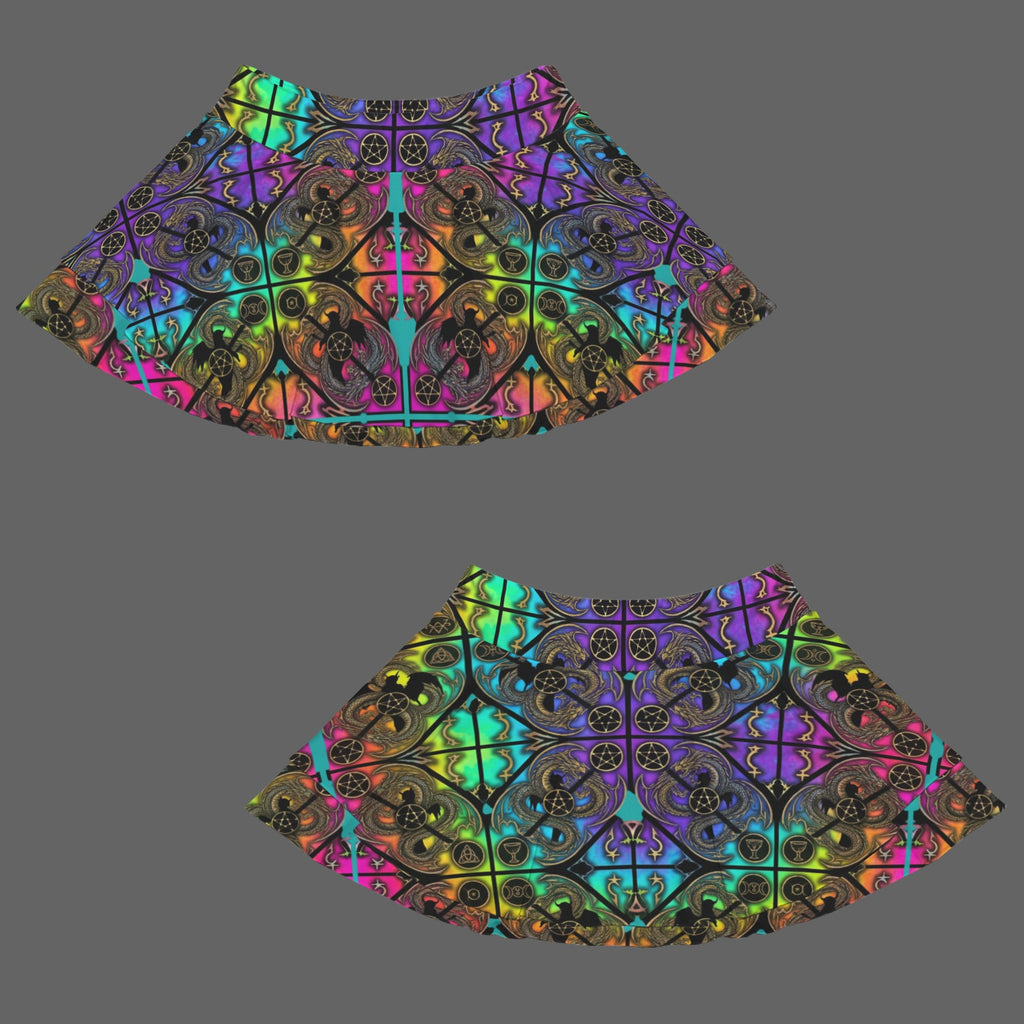 Gothic Dragon trippy Pentagram Sport Skort