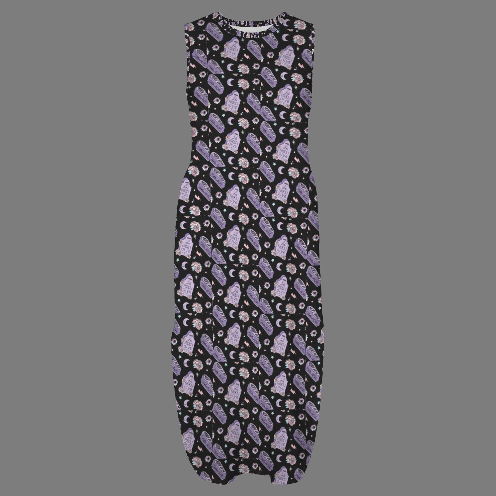 round neck gothic goddess maxi dress 11