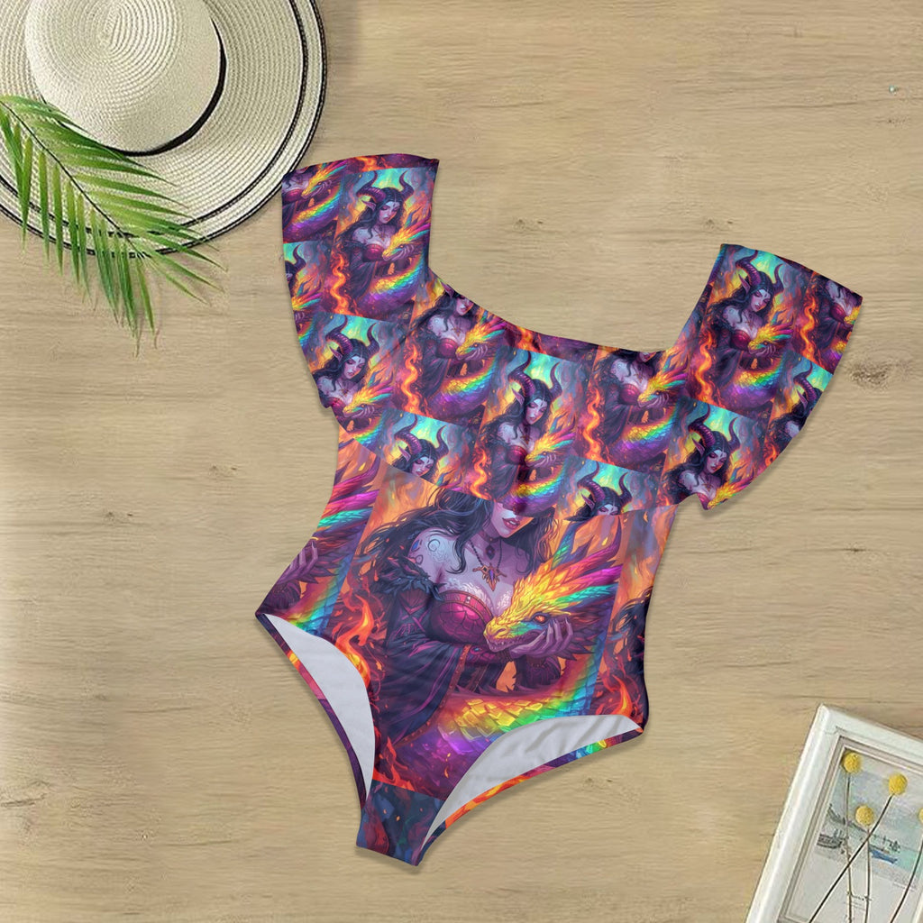 Gothic Dragon Witch Fashion One Piece Swimsuit 2