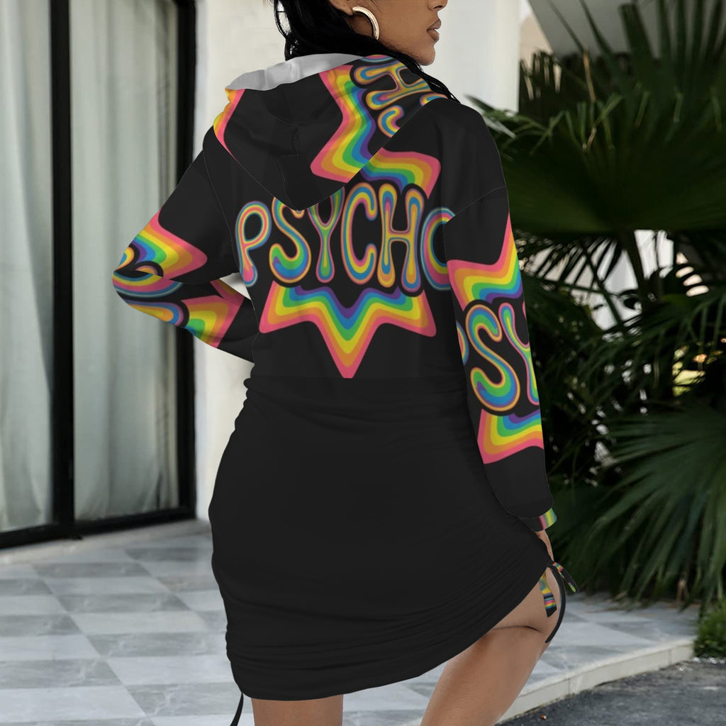 Rainbow Goddess Gothic Style Hoodie Dress