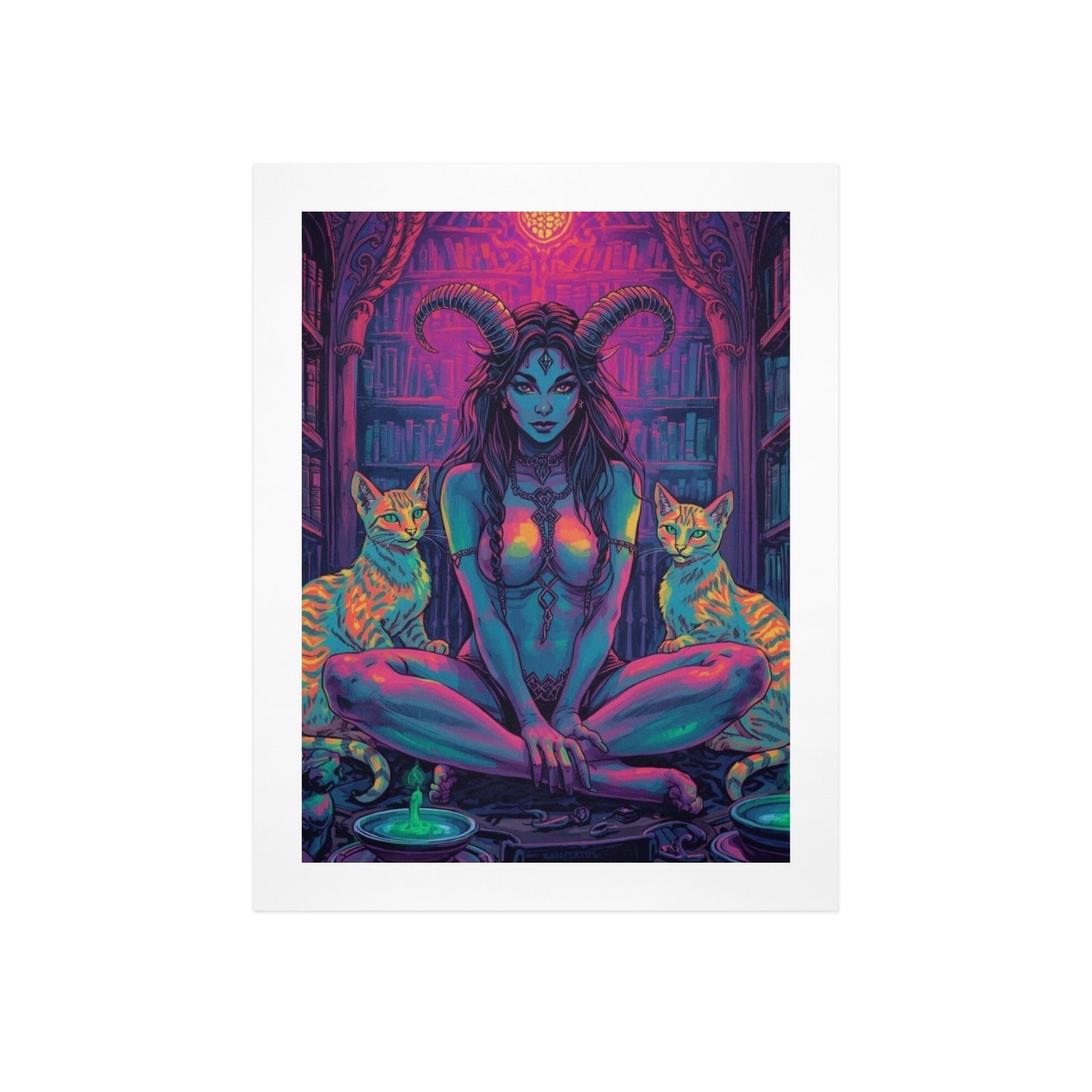 Gothic Witch Succubus Library Print 2