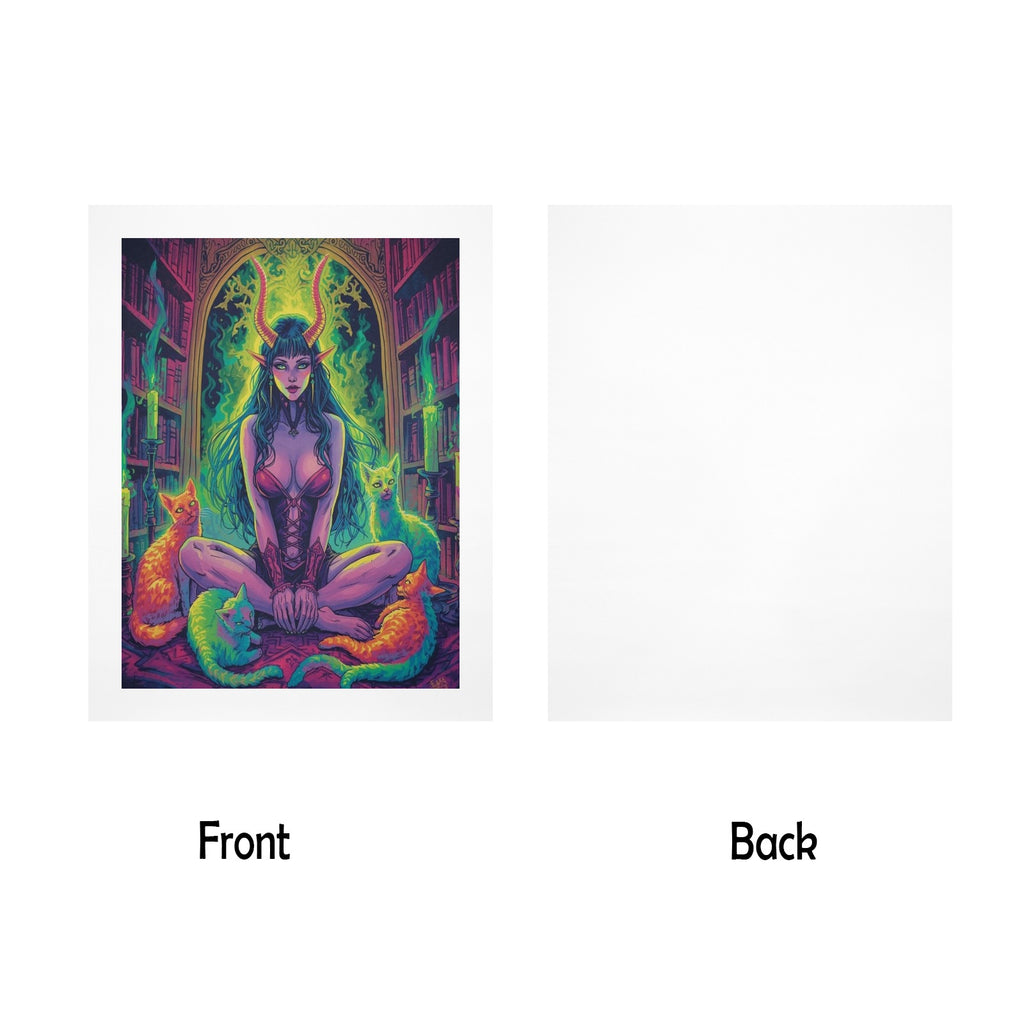 Dark Fantasy Witch Library Art Print 8