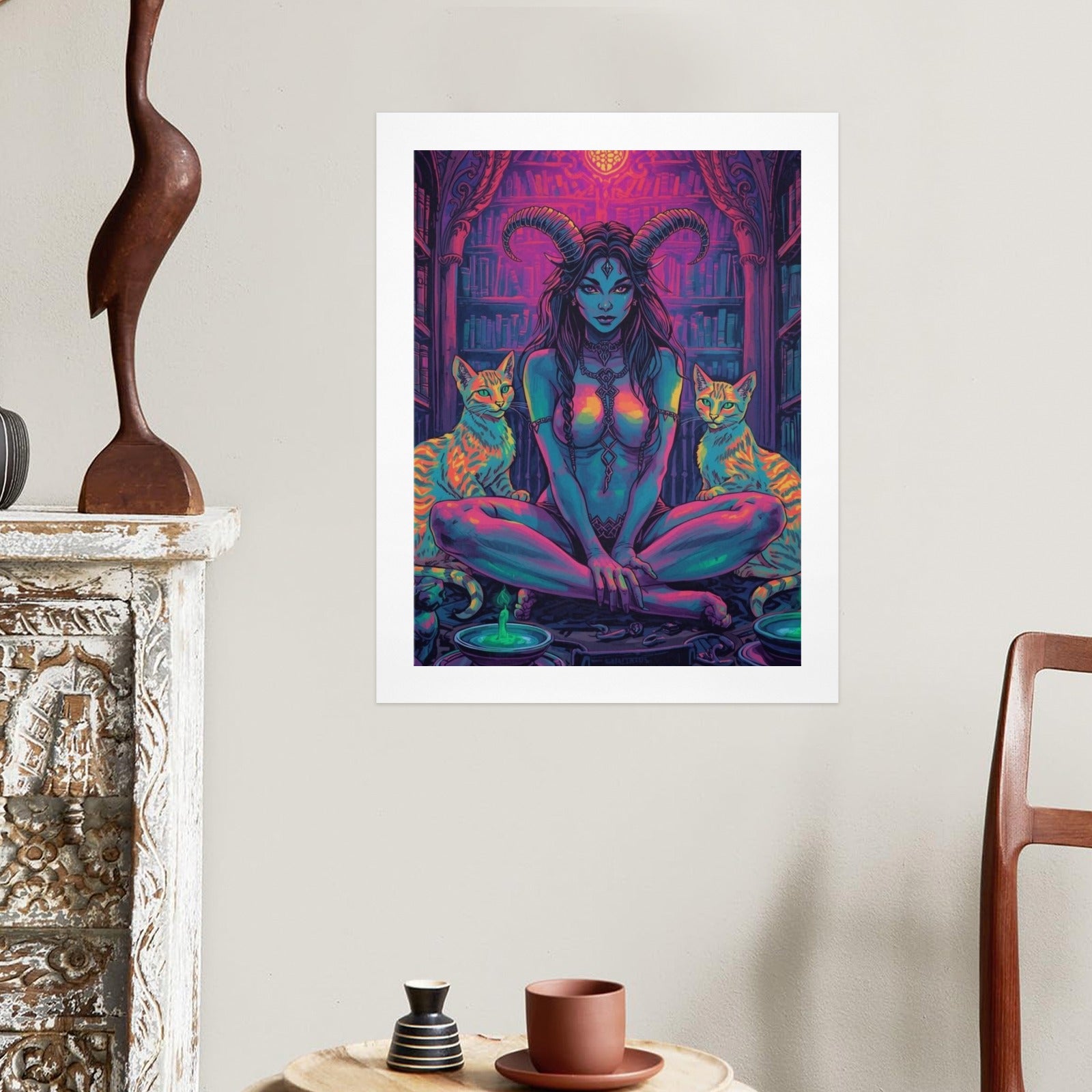 Gothic Witch Succubus Library Print 2